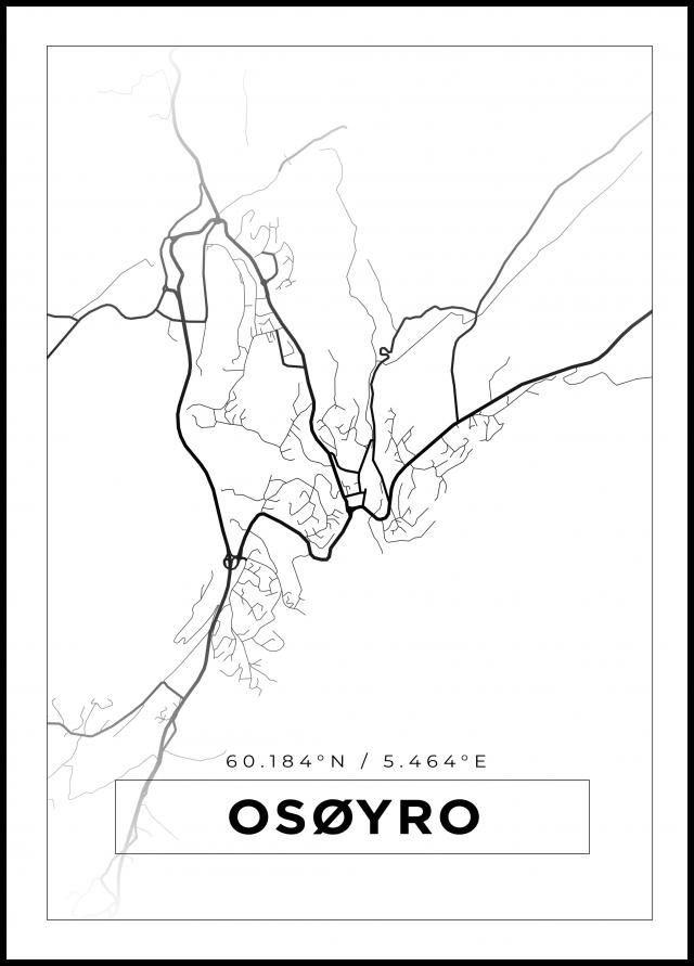 Mapa - Osøyro - Cartel blanco