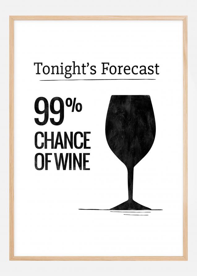 Tonights Forecast 99% Chance of Wine Póster