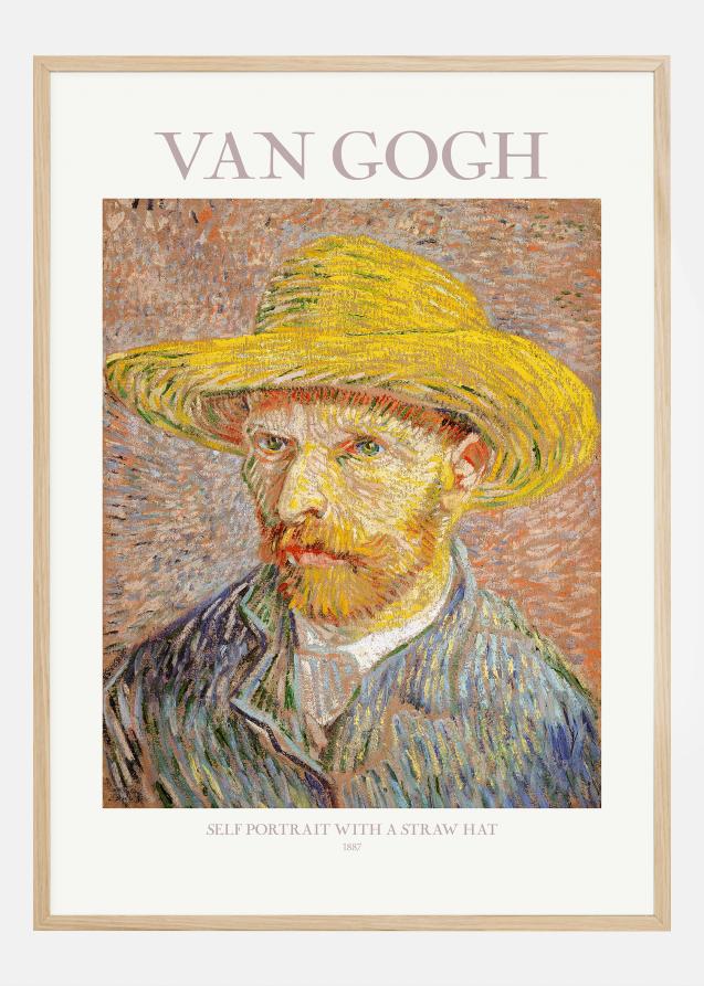 VAN GOGH - Self Portrait With Straw Hat Póster