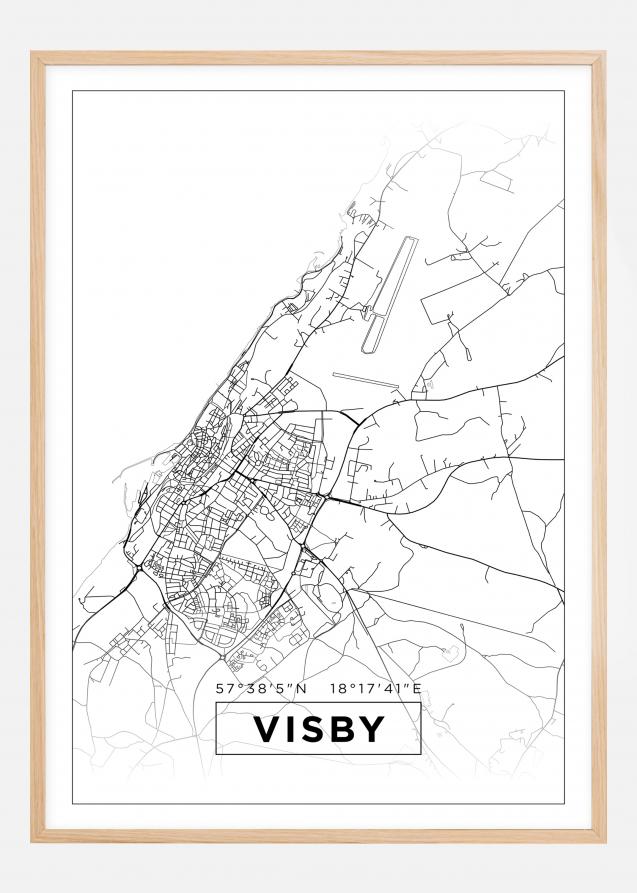 Mapa - Visby - Cartel blanco