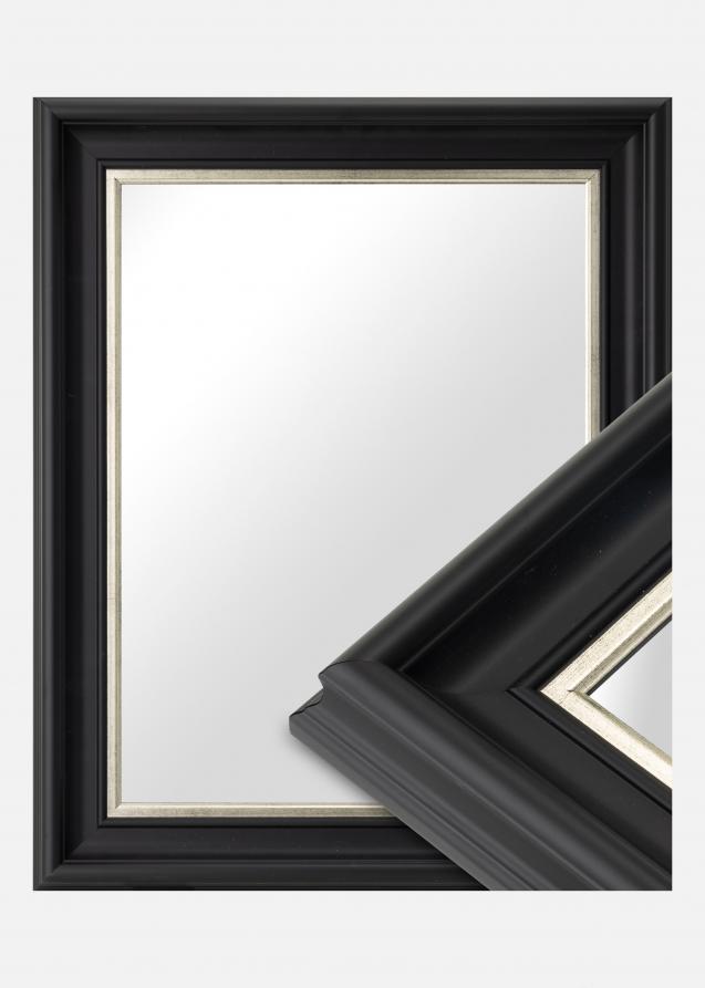 Espejo Mora Negro-plateado - Tamaño personalizable
