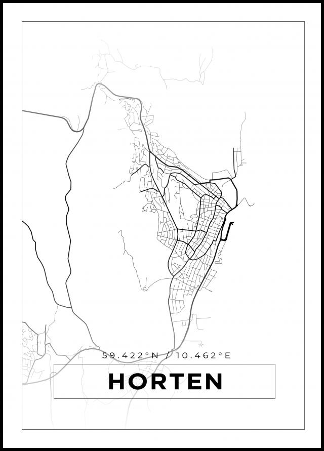 Mapa - Horten - Cartel blanco