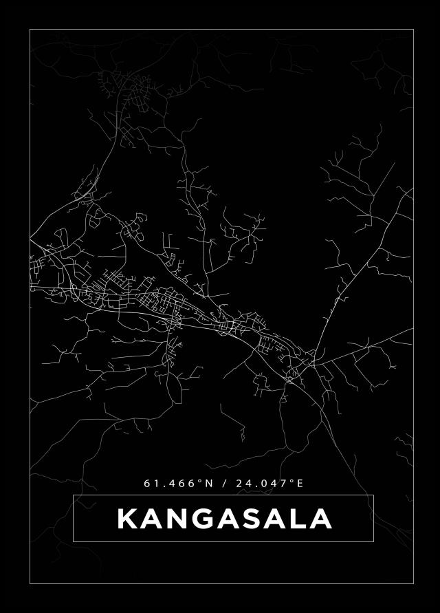 Mapa - Kangasala - Cartel Negro