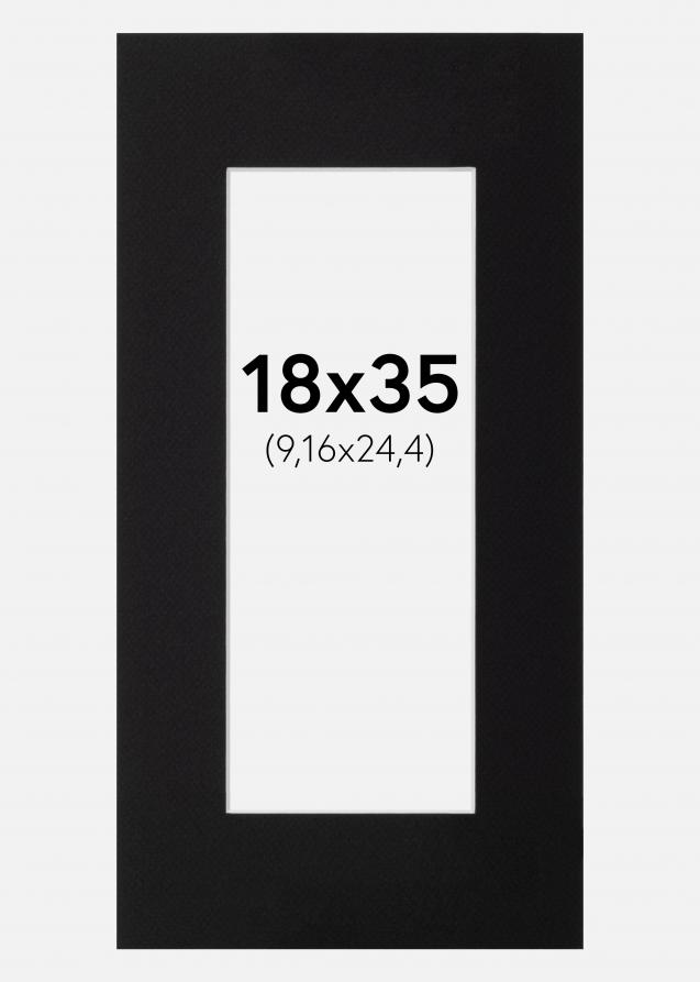 Paspartú Canson Negro (Borde interior blanco) 18x35 cm (9,16x24,4)