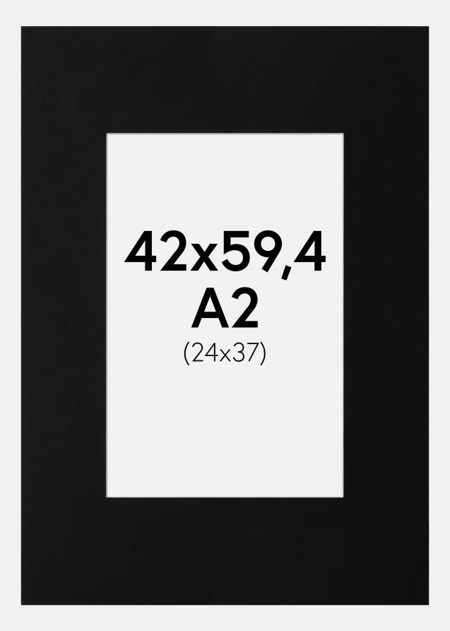 Paspartú Negro Estándar (Borde interior blanco) A2 42x59,4 cm (24x37)