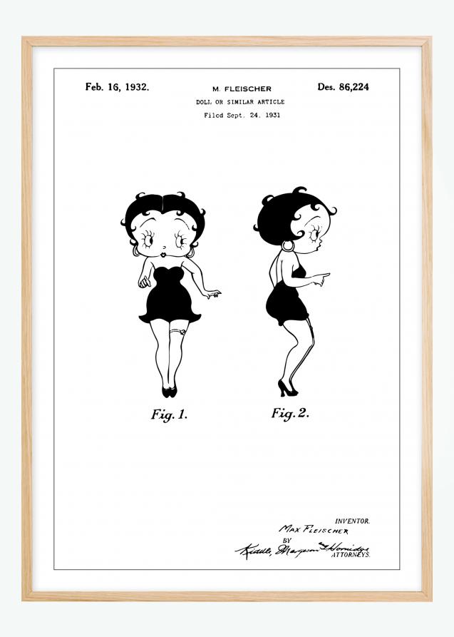 Dibujo de patente - Betty Boop Póster