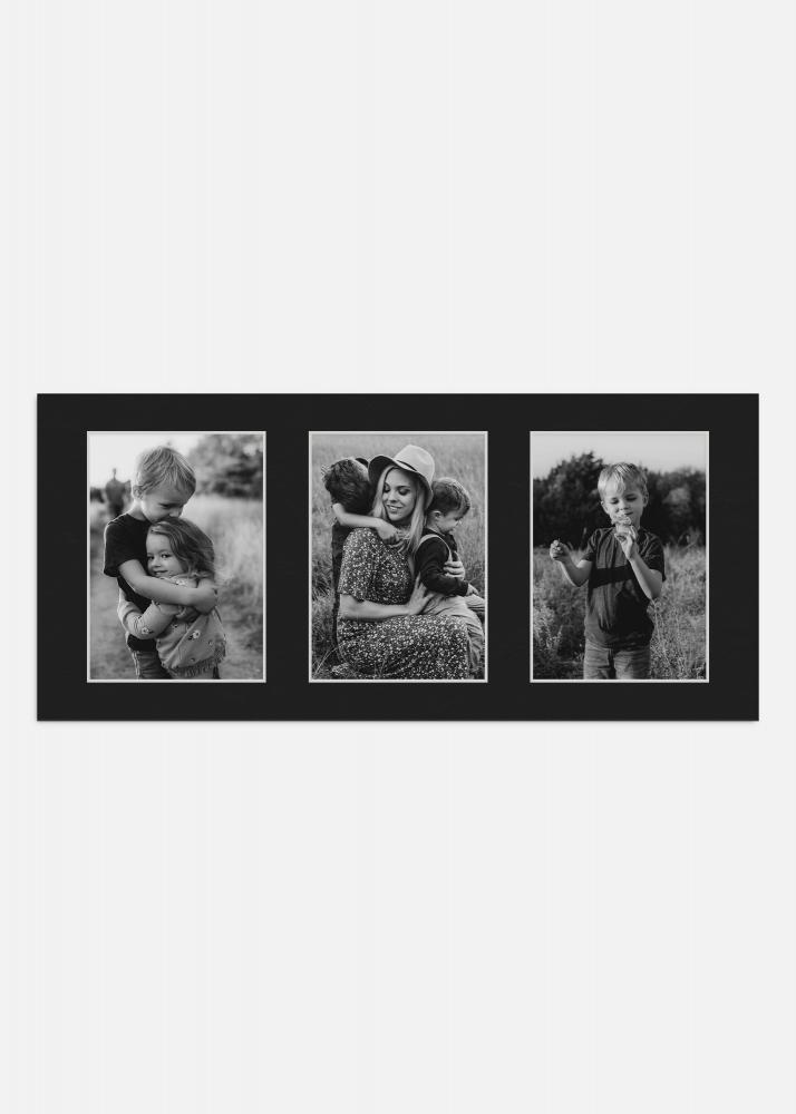 Paspart Negro 22,7x50 cm - Collage 3 Fotos (12x17 cm)