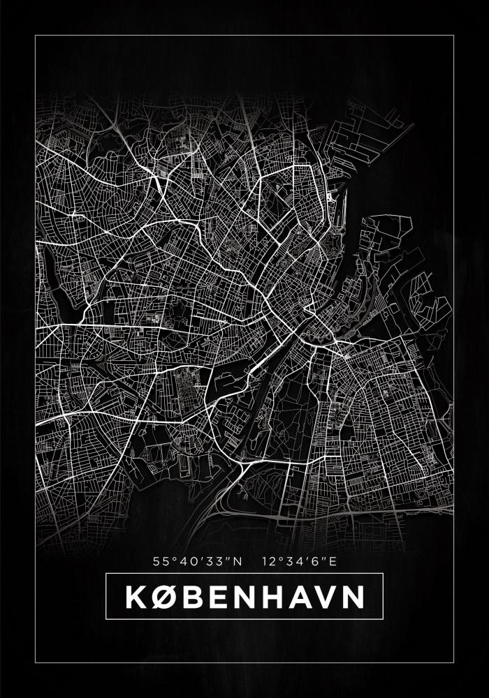 Mapa - Kbenhavn - Negro Pster