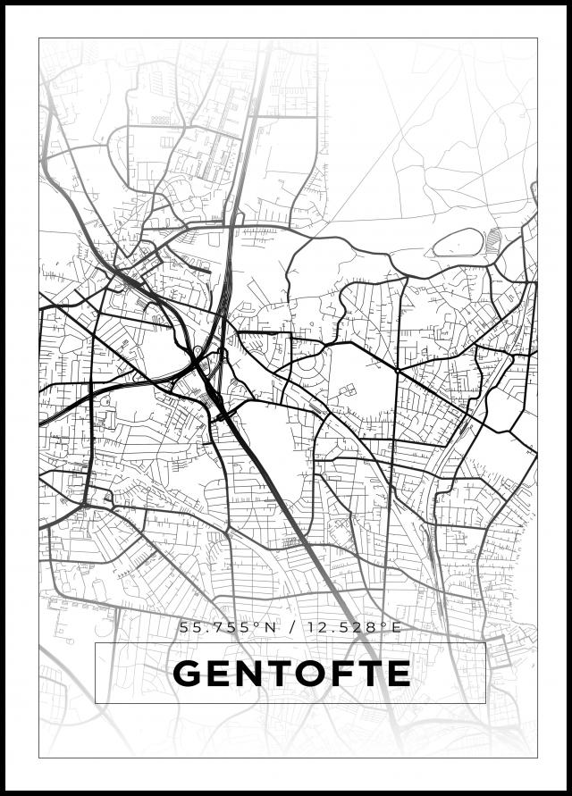 Mapa - Gentofte - Cartel blanco