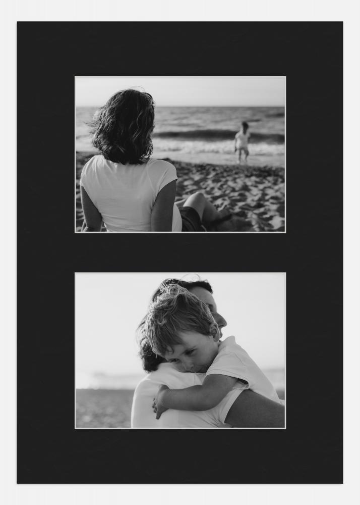 Paspart Negro 29,7x42 cm - Collage 2 Fotos (14x19 cm)