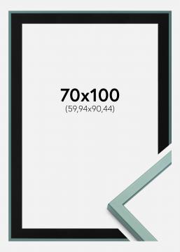 Marco E-Line Verde 70x100 cm - Paspart Negro 24x36 inches