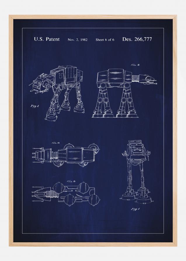 Dibujo de patente - Star Wars - Walker - Azul Póster