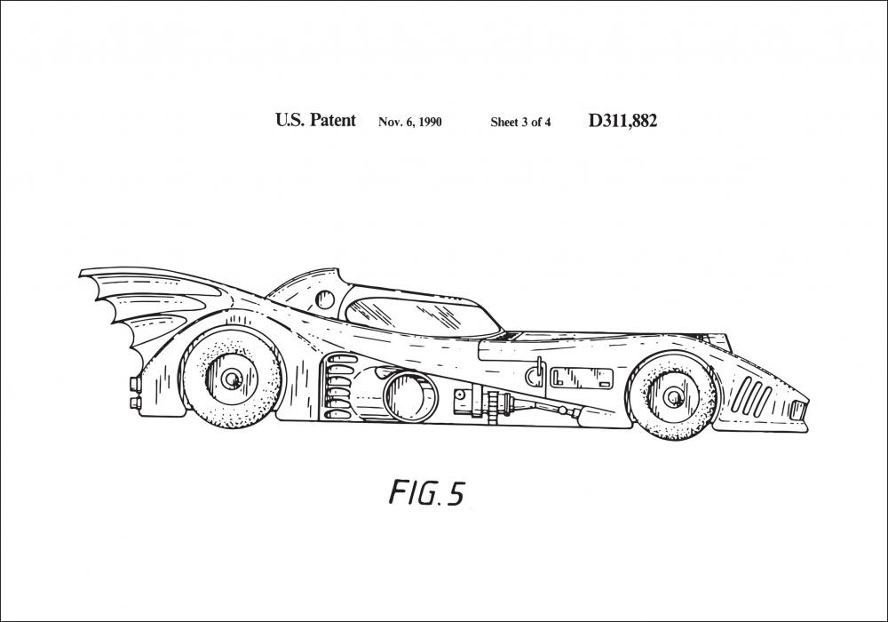 Dibujo de patente - Batman - Batmobile 1990 III Pster
