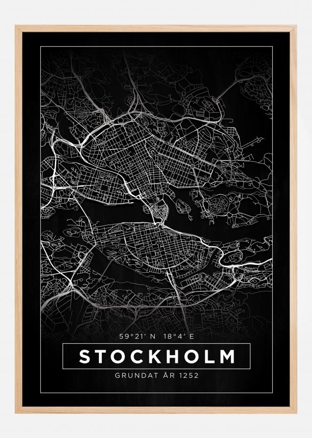 Mapa - Estocolmo - Cartel Negro