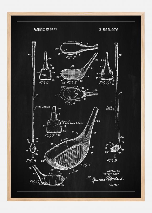 Patent Print - Golf Club - Black Póster