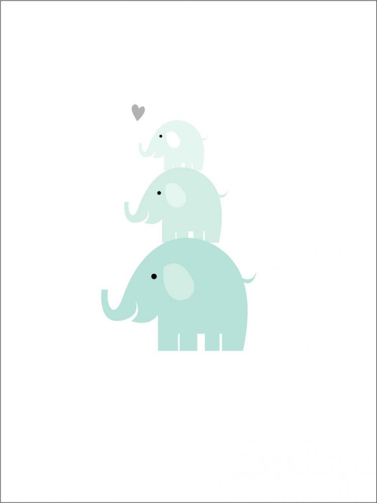 Elefant Triss - Azul hielo Pster