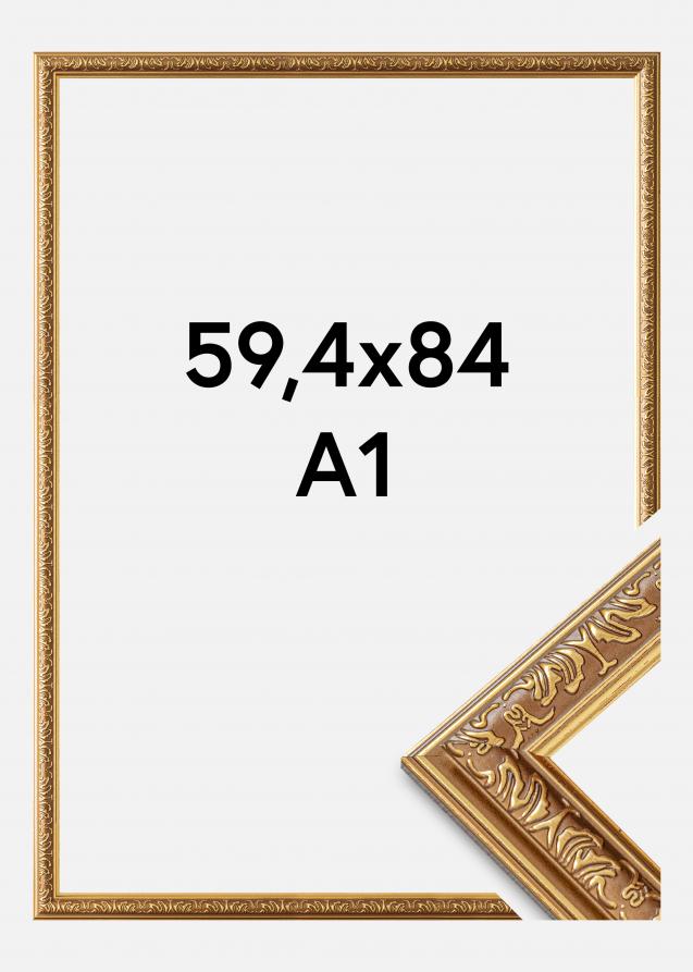 Marco Swirl Vidrio acrílico Dorado 59,4x84 cm (A1)