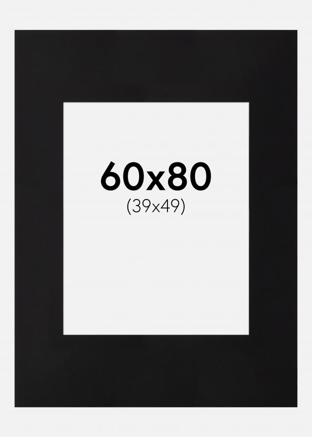 Paspartú XL Negro (Borde interior blanco) 60x80 cm (39x49)