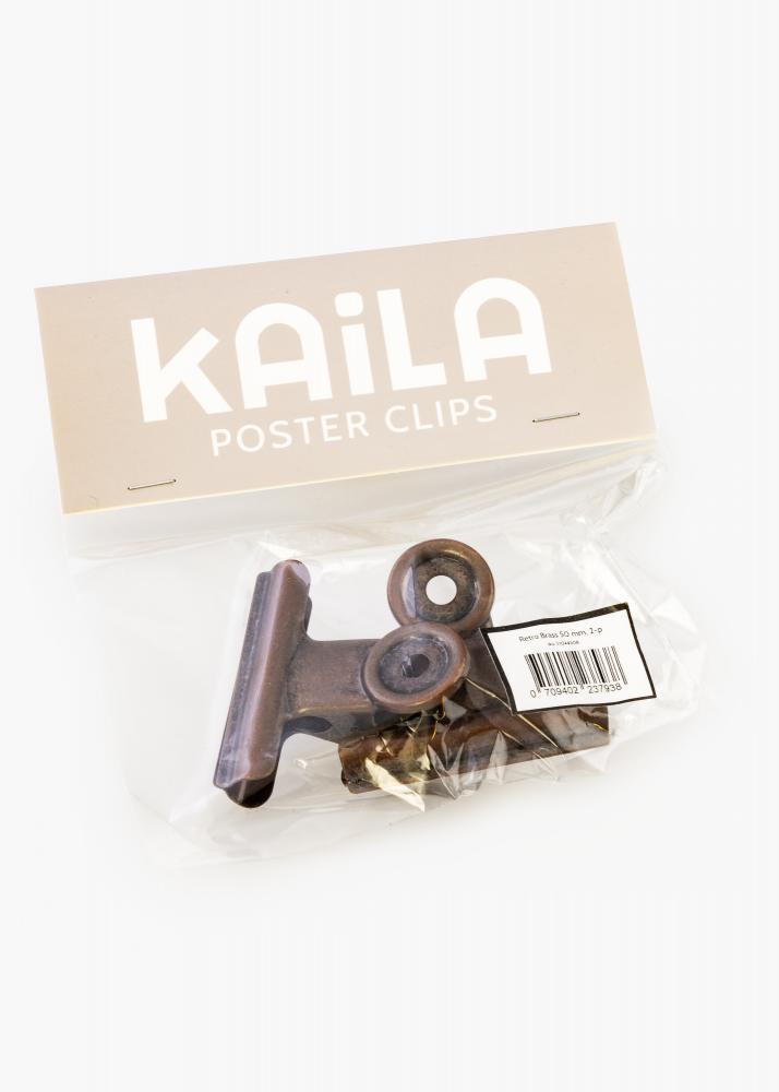 KAILA Pster Clip Retro Brass 50 mm - 2-p