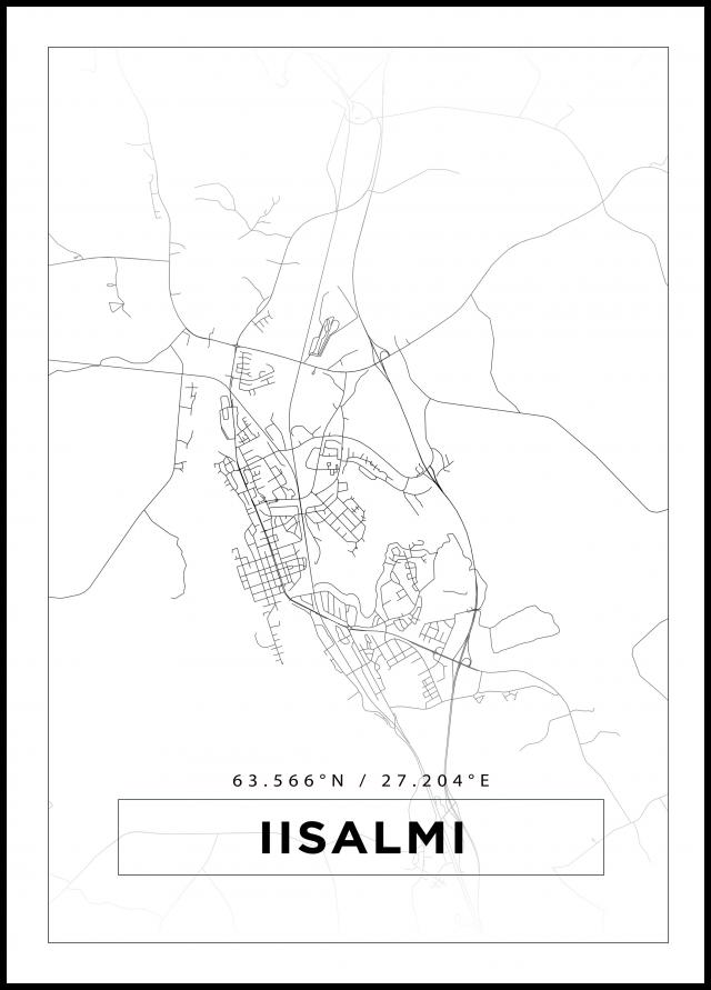 Mapa - Iisalmi - Cartel blanco
