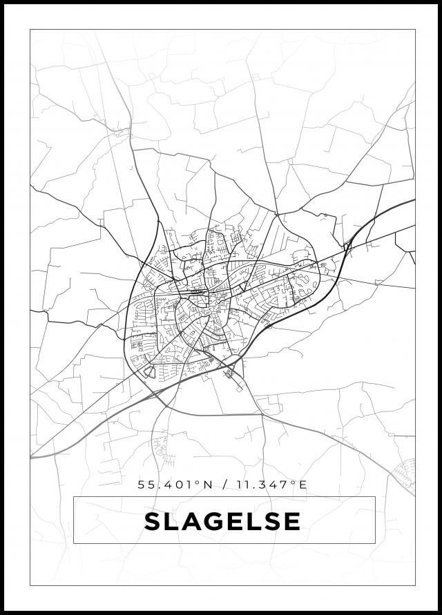 Mapa - Slagelse - Cartel Blanco