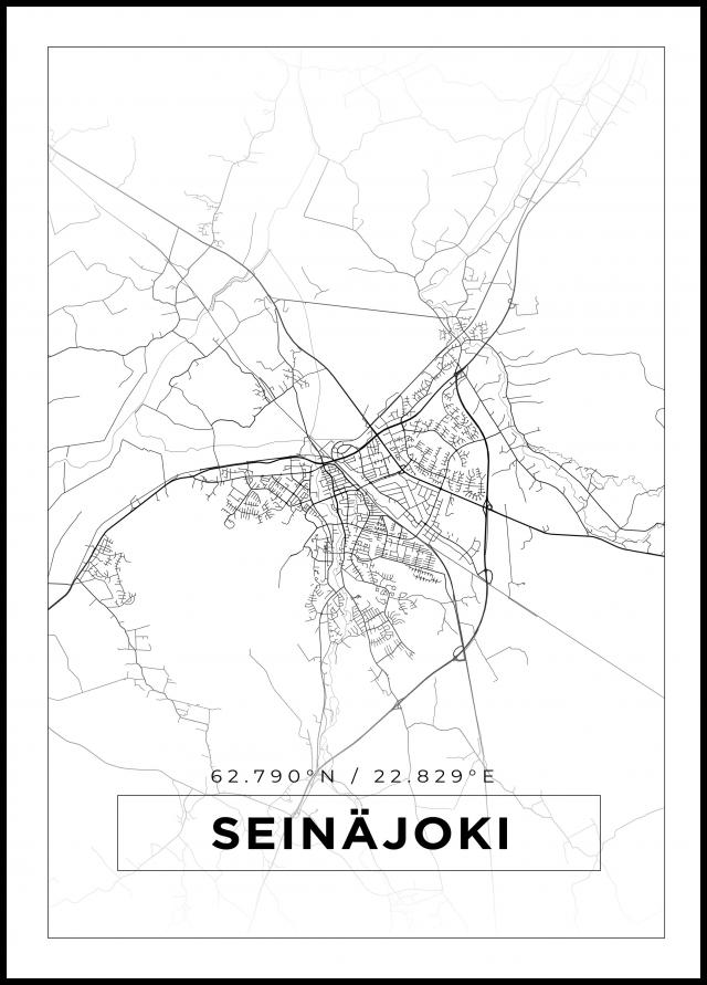 Mapa - Seinäjoki - Cartel blanco