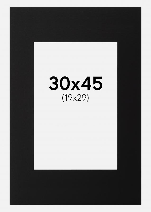 Paspartú Negro (Borde interior negro) 30x45 cm (19x29)