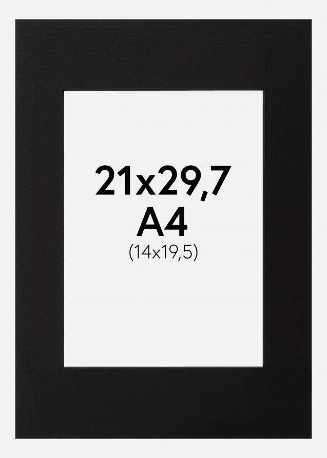 Paspartú Negro (Borde interior negro) A4 21x29,7 cm (14x19,5)