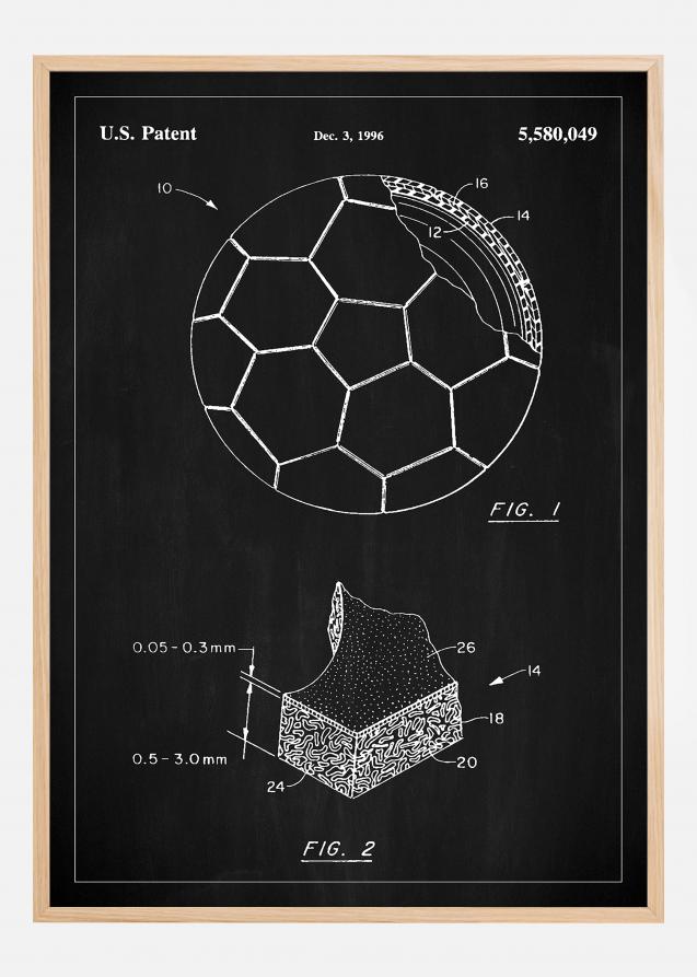 Patent Print - Football - Black Póster