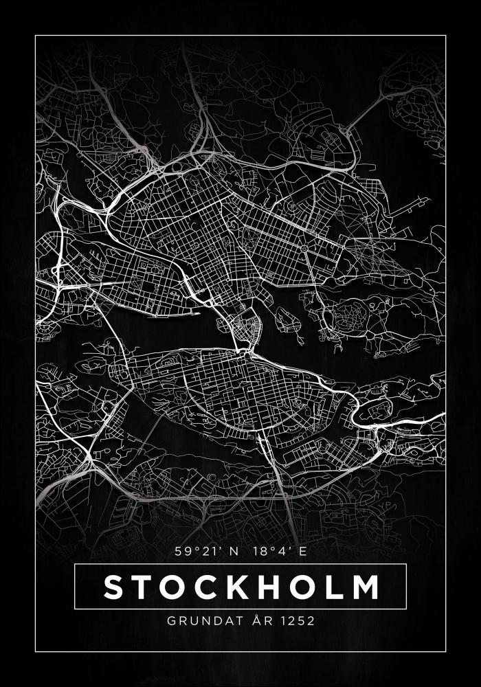 Mapa - Estocolmo - Cartel Negro