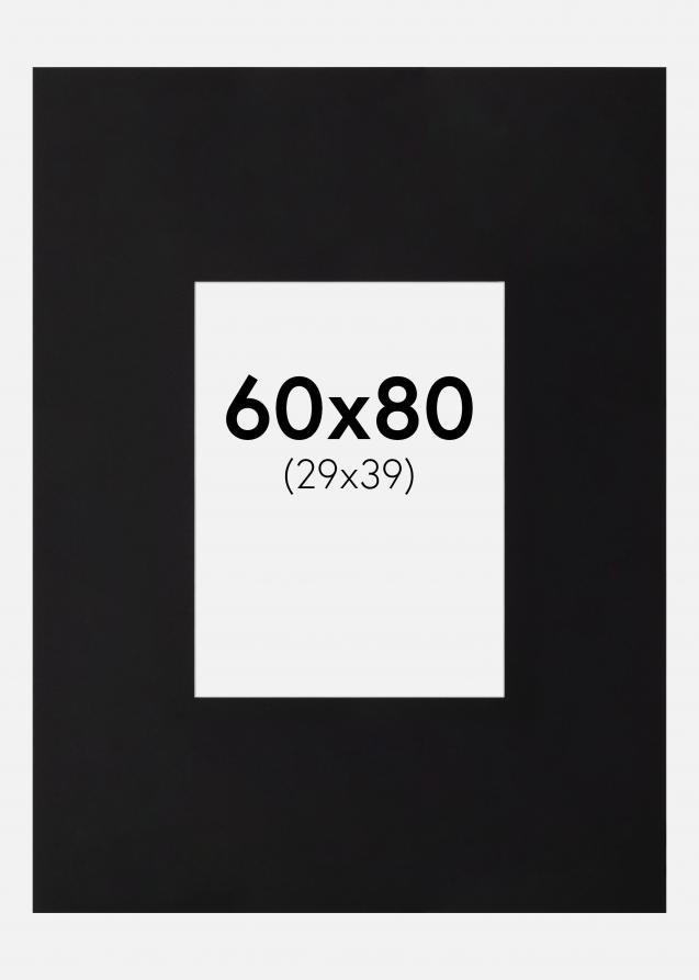 Paspartú XXL Negro (Borde interior blanco) 60x80 cm (29x39)