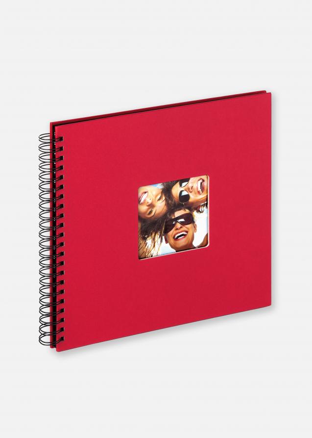 Fun Álbum de espiral Rojo - 30x30 cm (50 Páginas negras / 25 hojas)