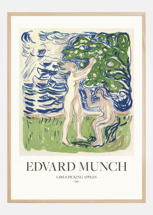 Edvard Munch - Girls Picking Apples Póster