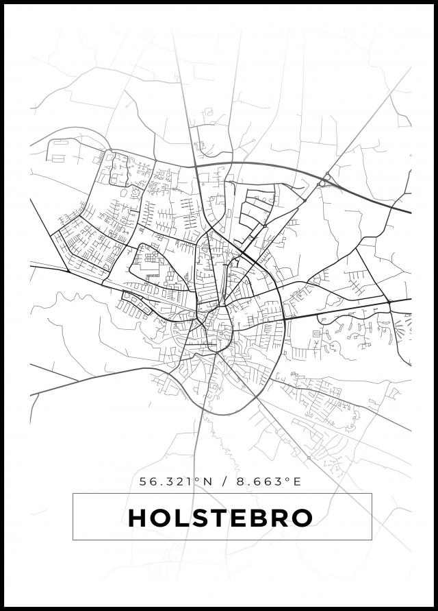 Mapa - Holstebro - Cartel Blanco