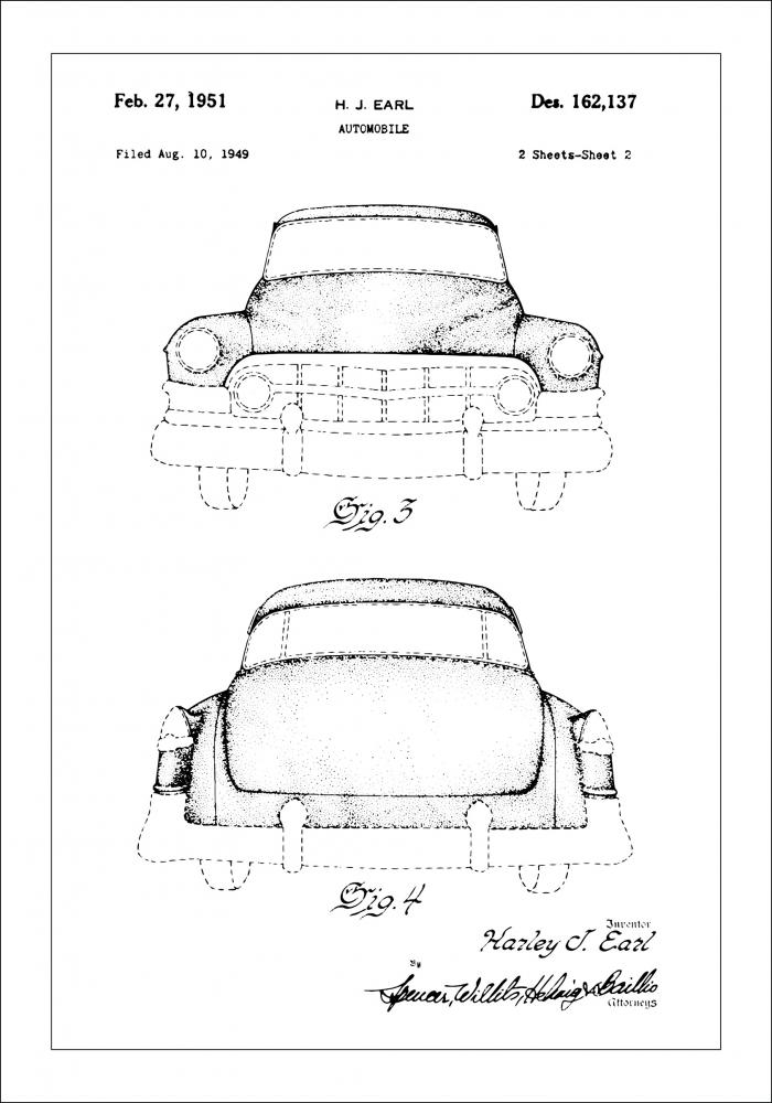 Dibujo de patente - Cadillac II Pster