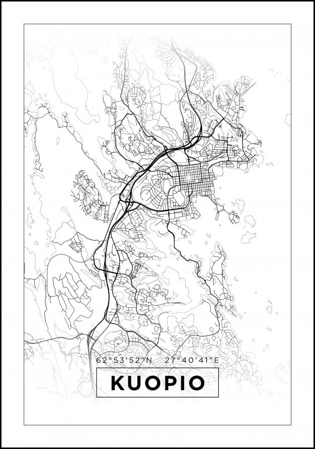 Mapa - Kuopio - Cartel blanco