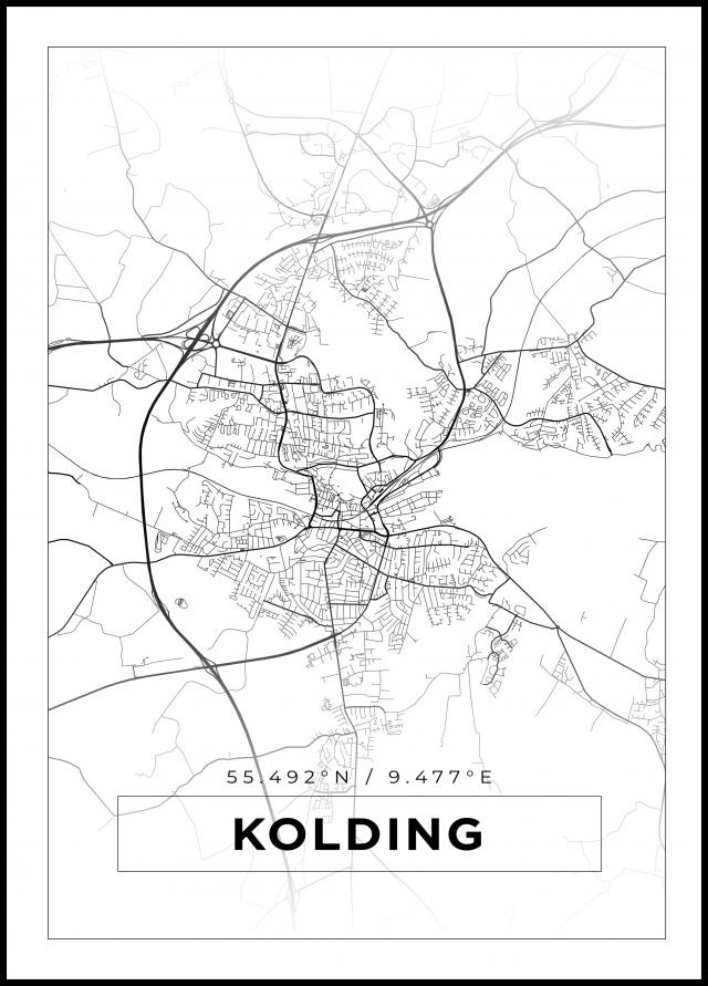 Mapa - Kolding - Cartel Blanco