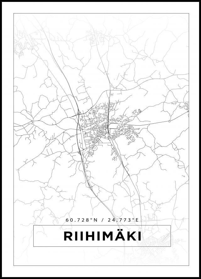 Mapa - Riihimäki - Cartel blanco