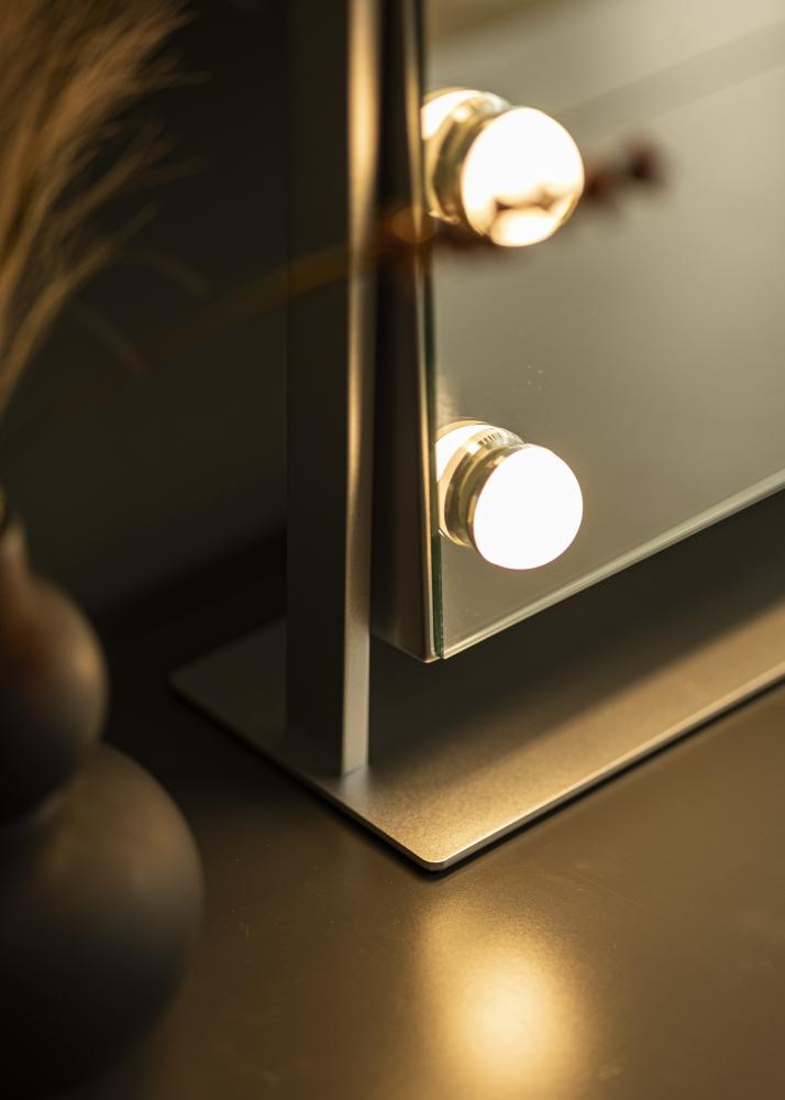 KAILA Espejo tocador Soft Corner LED Plateado 60x52 cm