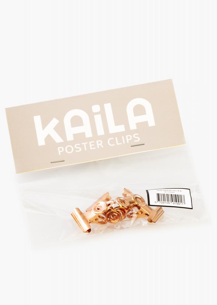 KAILA Pster Clip Rose Gold 20 mm - 4-p