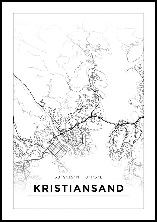 Mapa - Kristiansand - Cartel Blanco