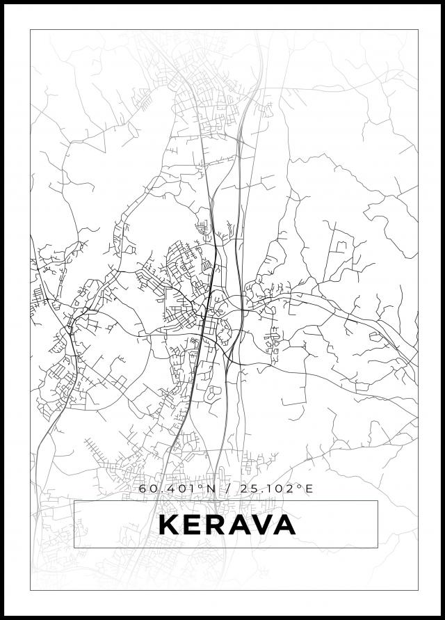 Mapa - Kerava - Cartel Blanco