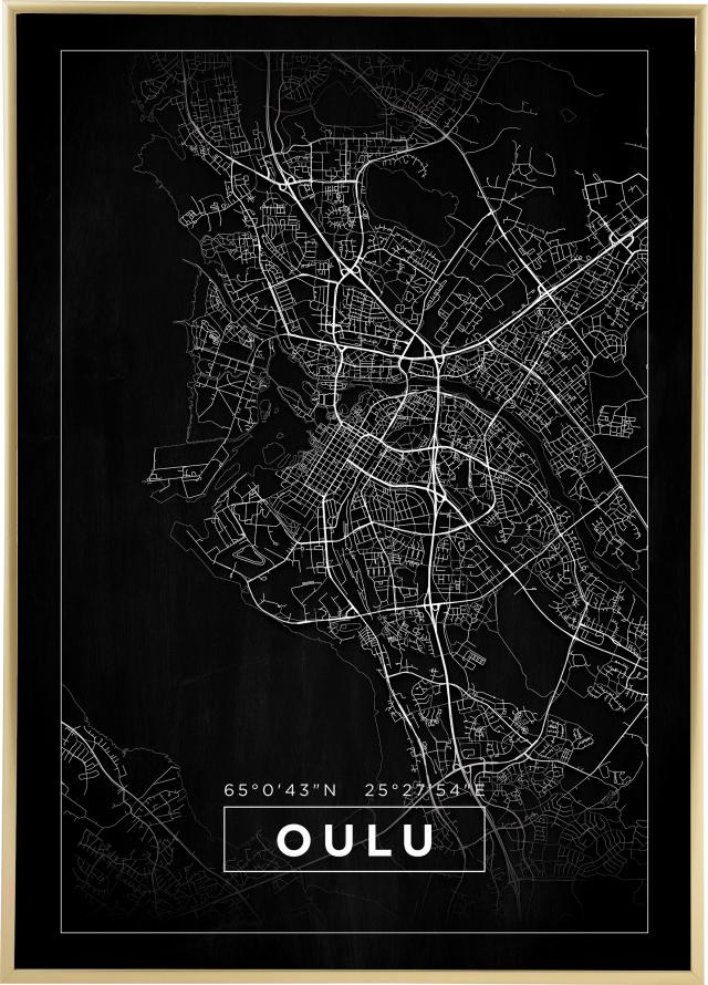 Mapa - Oulu - Cartel negro