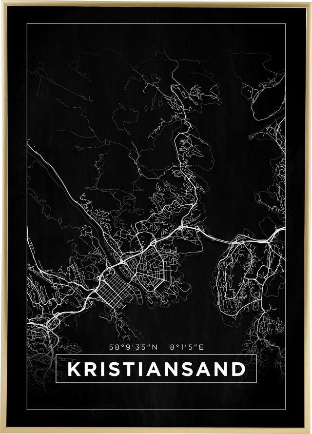 Mapa - Kristiansand - Cartel Negro