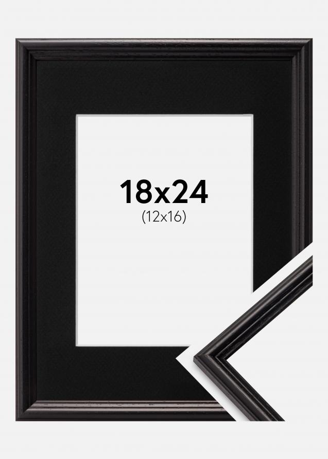 Marco Horndal Negro 18x24 cm - Paspartú Negro 13x17 cm