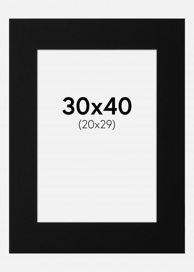 Paspartú Negro Estándar (Borde interior blanco) 30x40 cm (20x29)