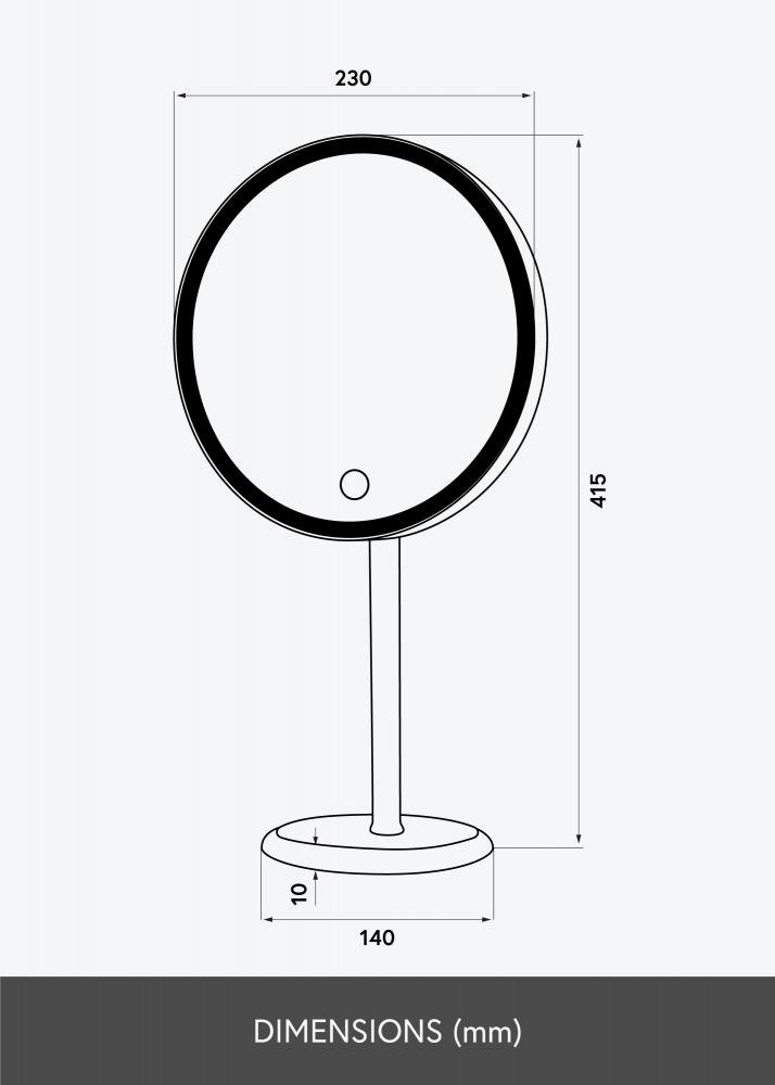KAILA Espejo tocador Pillar LED Magnifying 20 cm 