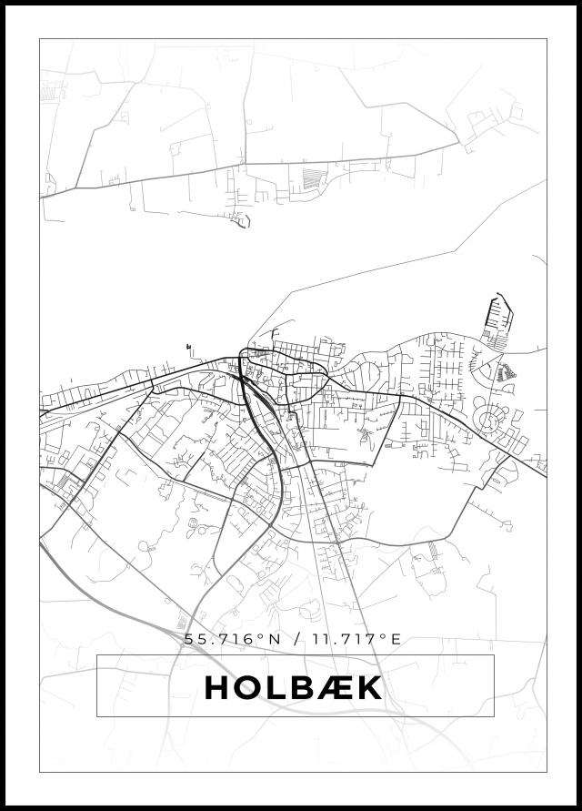 Mapa - Holbæk - Cartel blanco