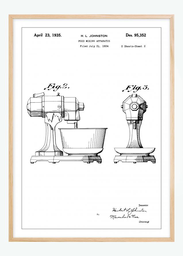 Dibujo de patente - Batidora II Póster