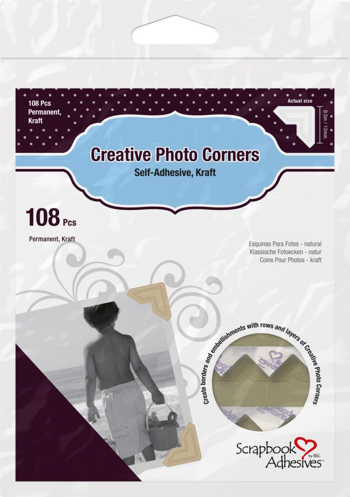 3L Creative Photo Corners Marrn - 108 uds.
